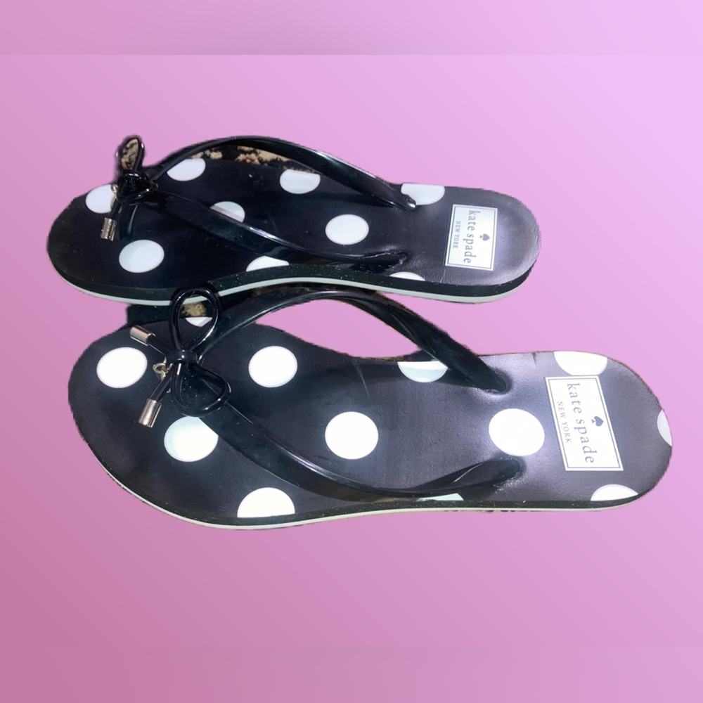 Kate Spade Black and White Polka Dot Sandals